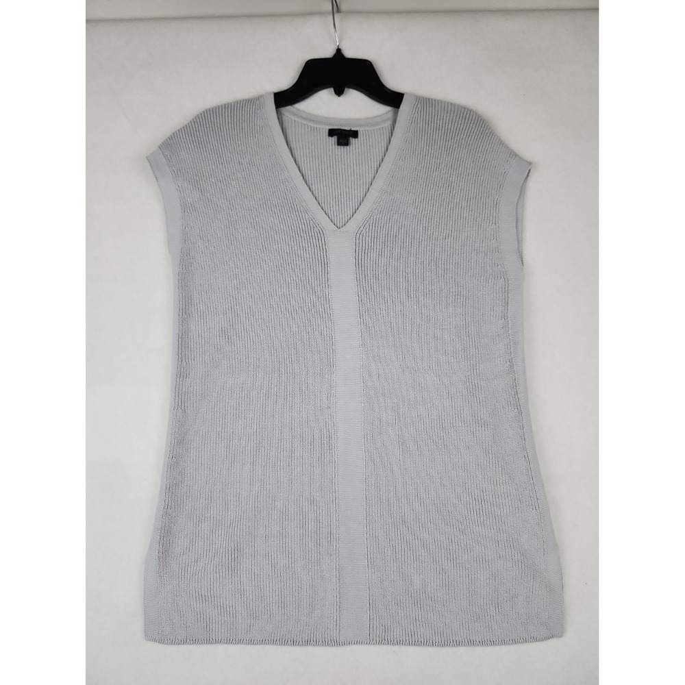 J. Jill Wearever Collection Sweater Vest Womens M Lt. Grey Cotton Blend